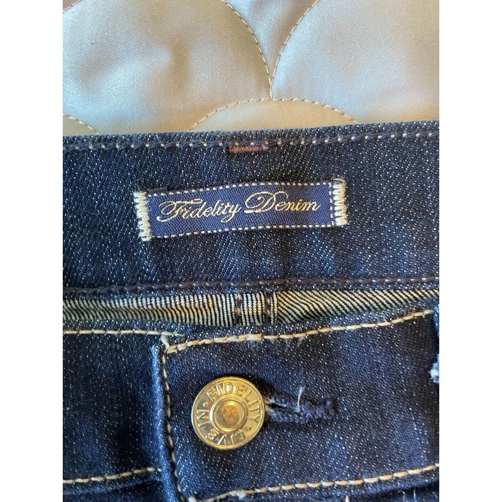 Fidelity Denim Jeans Lily Mid Rise Boot Cut Dark Wash Viper Rinse Women's 27 - Picture 2 of 9